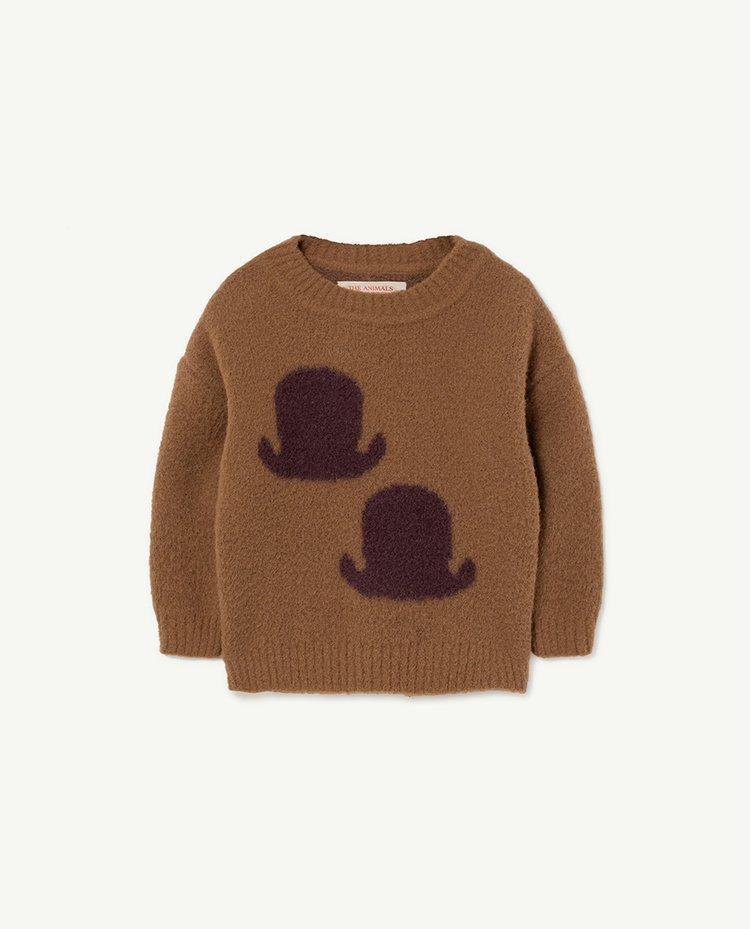 Brown Graphic Bull Baby Sweater COVER