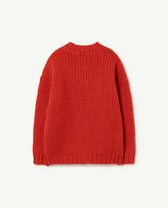 Red Plain Toucan Kids Cardigan PRODUCT BACK
