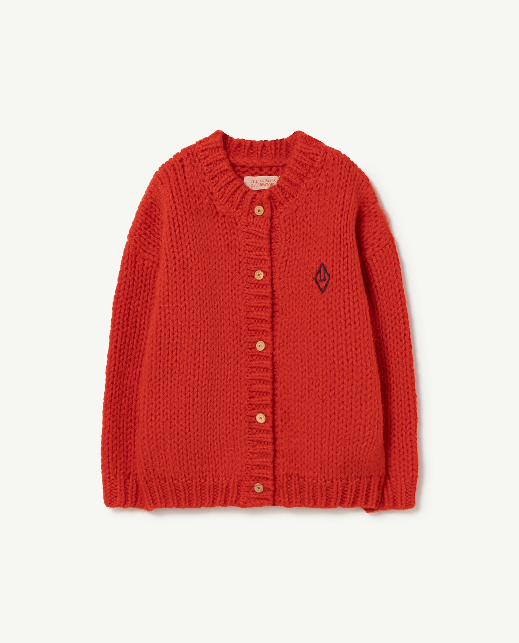 Red Plain Toucan Kids Cardigan PRODUCT FRONT
