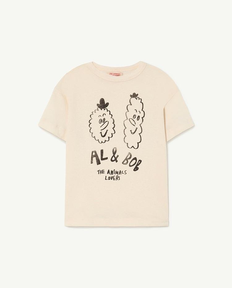 Recycled Raw White Rooster Friends T-Shirt COVER