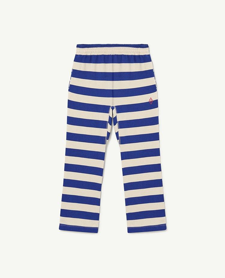 Recycled Raw White Blue Stripes Camaleon Pants COVER