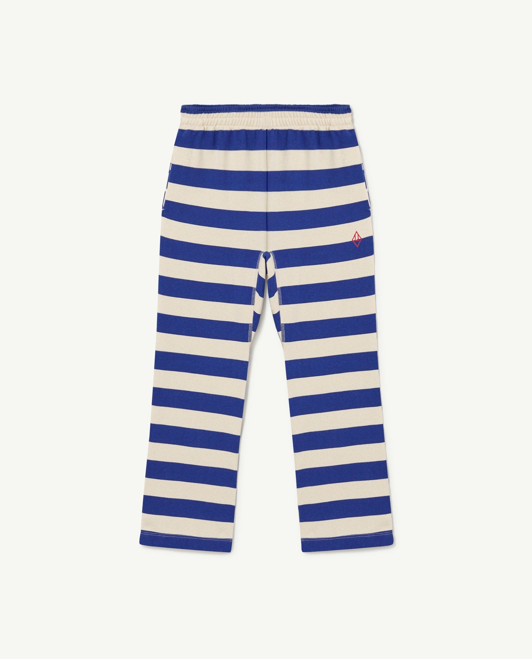 Recycled Raw White Blue Stripes Camaleon Pants PRODUCT FRONT