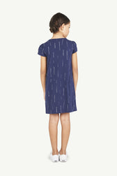Deep Blue Flamingo Dress MODEL BACK