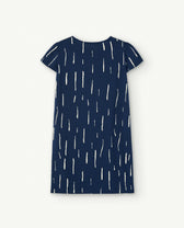 Deep Blue Flamingo Dress PRODUCT BACK