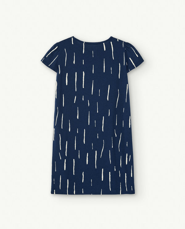 Deep Blue Flamingo Dress PRODUCT BACK