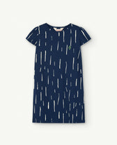 Deep Blue Flamingo Dress PRODUCT FRONT