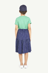 Deep Blue Bird Skirt MODEL BACK