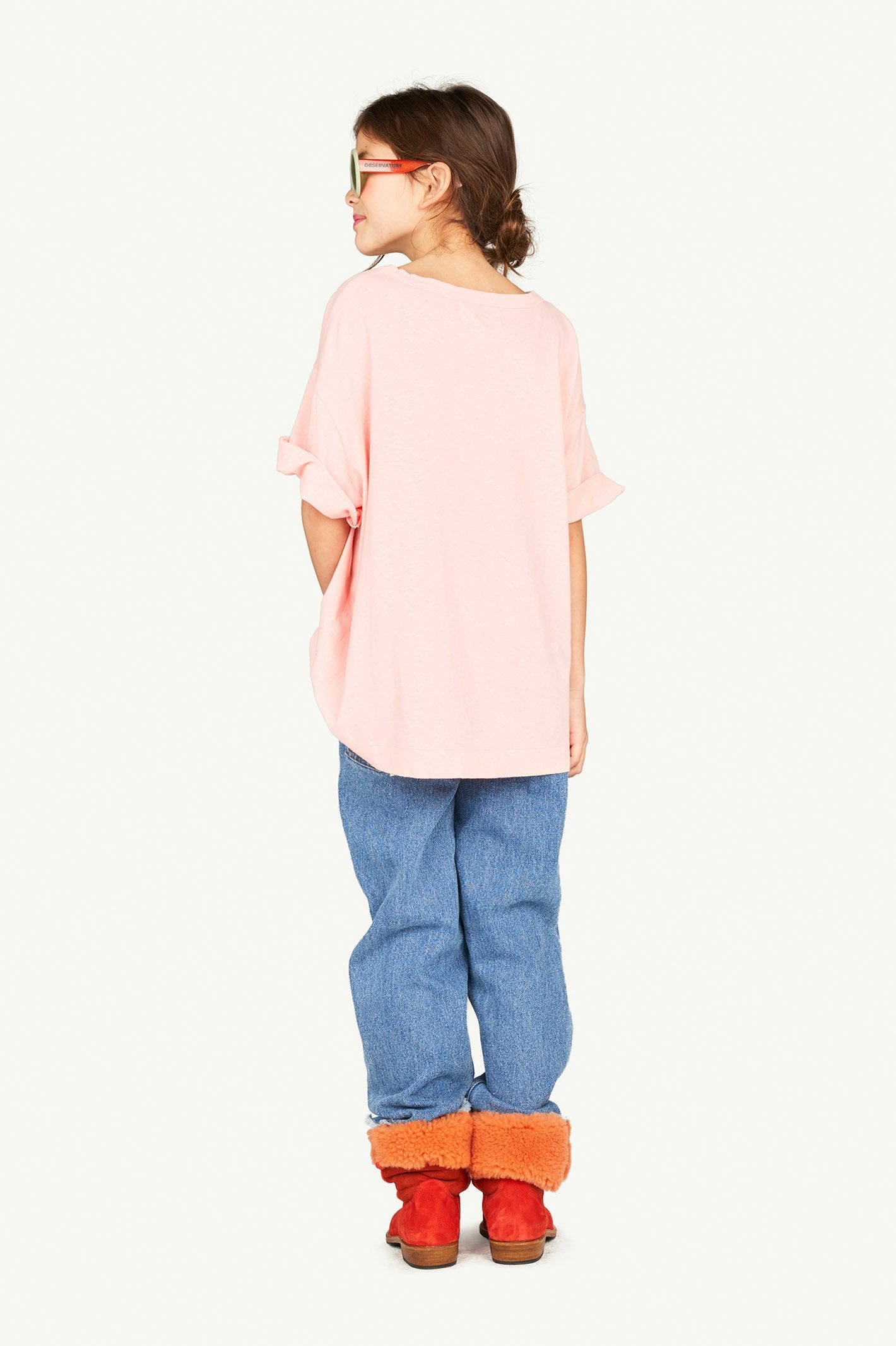 Pink Rooster Oversize T-Shirt MODEL BACK