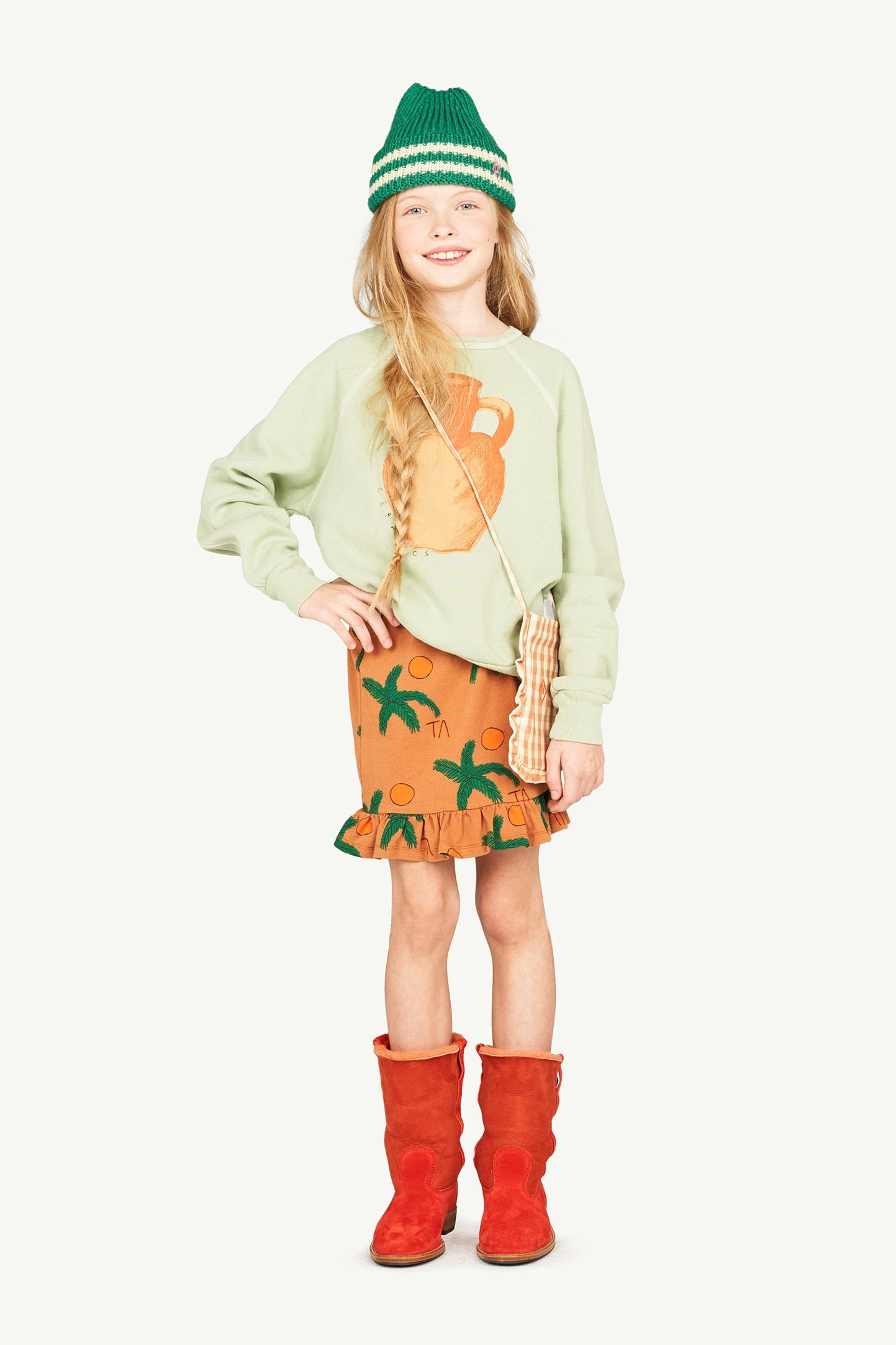 Brown Ferret Skirt MODEL FRONT