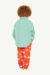 Green Squares Wolf Shirt MODEL BACK