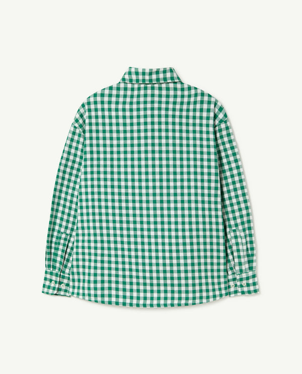 Green Squares Wolf Shirt PRODUCT BACK