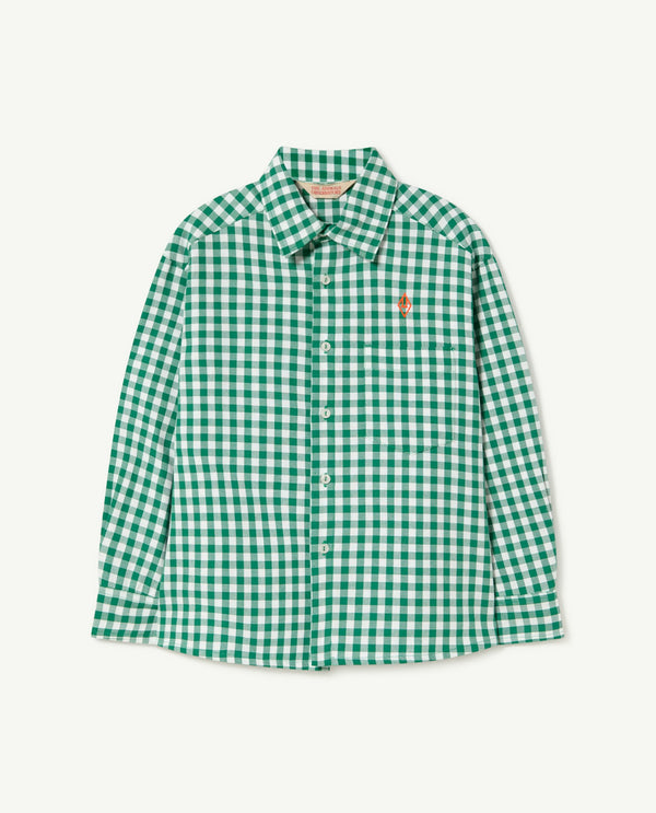 Green Squares Wolf Shirt PRODUCT FRONT