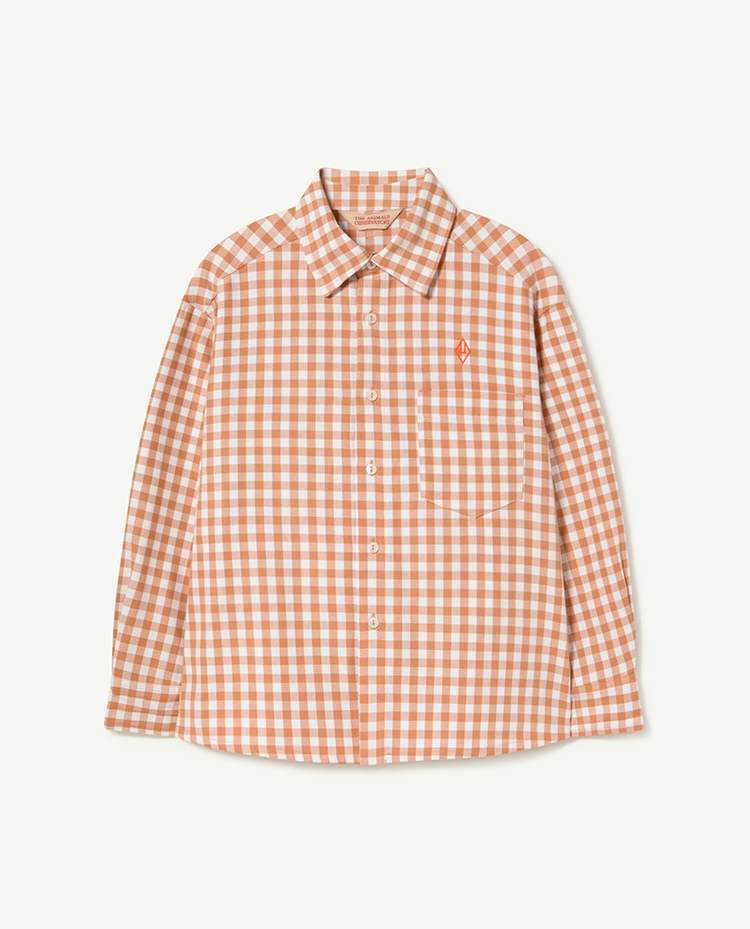 Brown Squares Wolf Shirt COVER