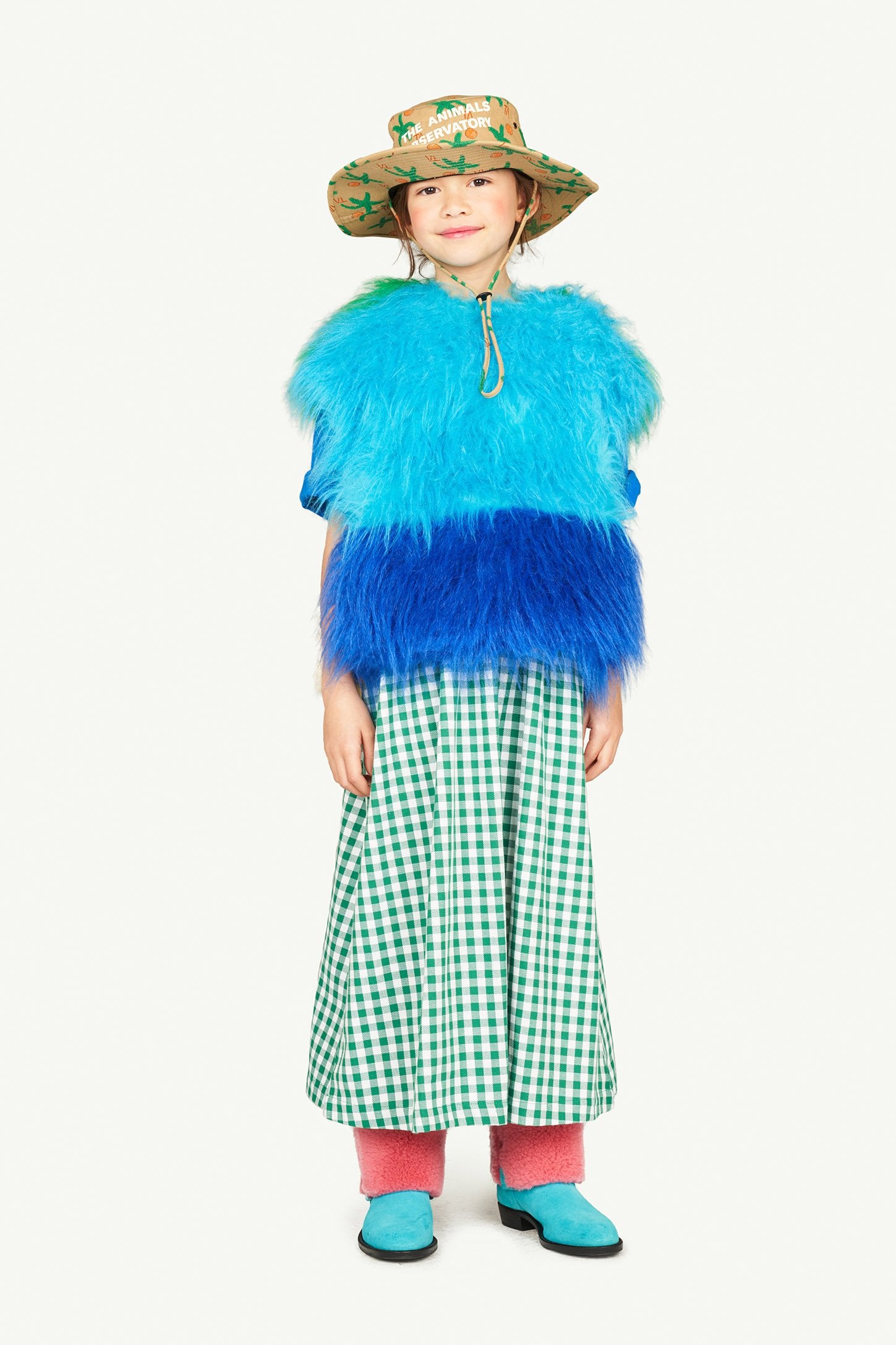 Green Cow Overall Dress MODEL FRONT