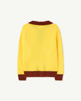 Bicolor Yellow Toucan Cardigan PRODUCT BACK