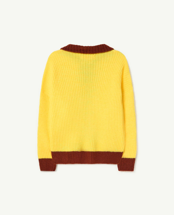 Bicolor Yellow Toucan Cardigan PRODUCT BACK