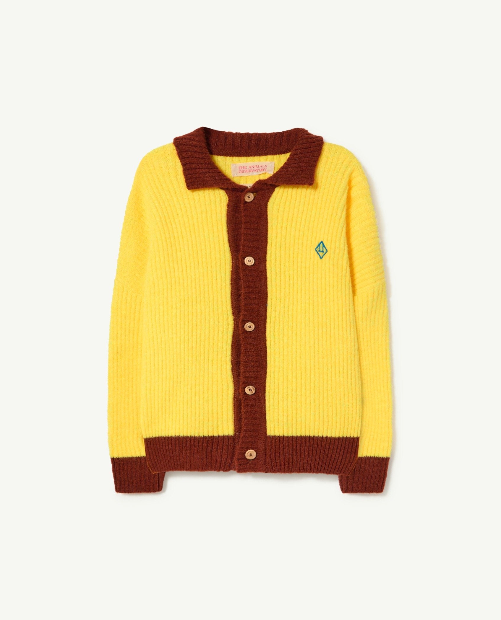 Bicolor Yellow Toucan Cardigan PRODUCT FRONT