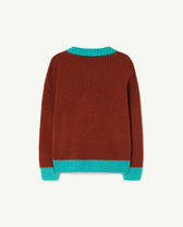 Bicolor Brown Toucan Cardigan PRODUCT BACK