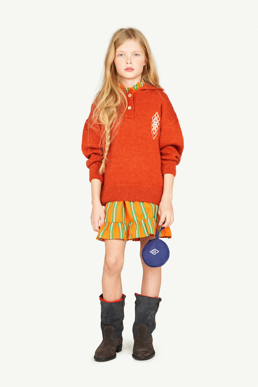 Deep Orange Raven Sweater MODEL FRONT