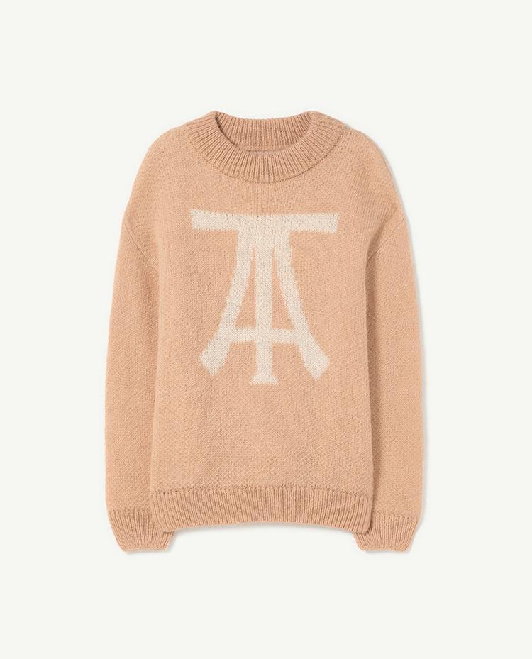 Beige Plain Bull Sweater COVER