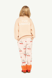 Beige Plain Bull Sweater MODEL BACK