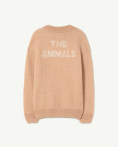 Beige Plain Bull Sweater PRODUCT BACK