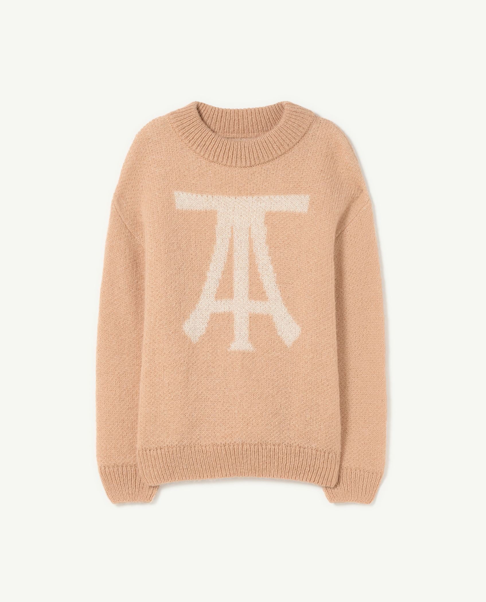 Beige Plain Bull Sweater PRODUCT FRONT
