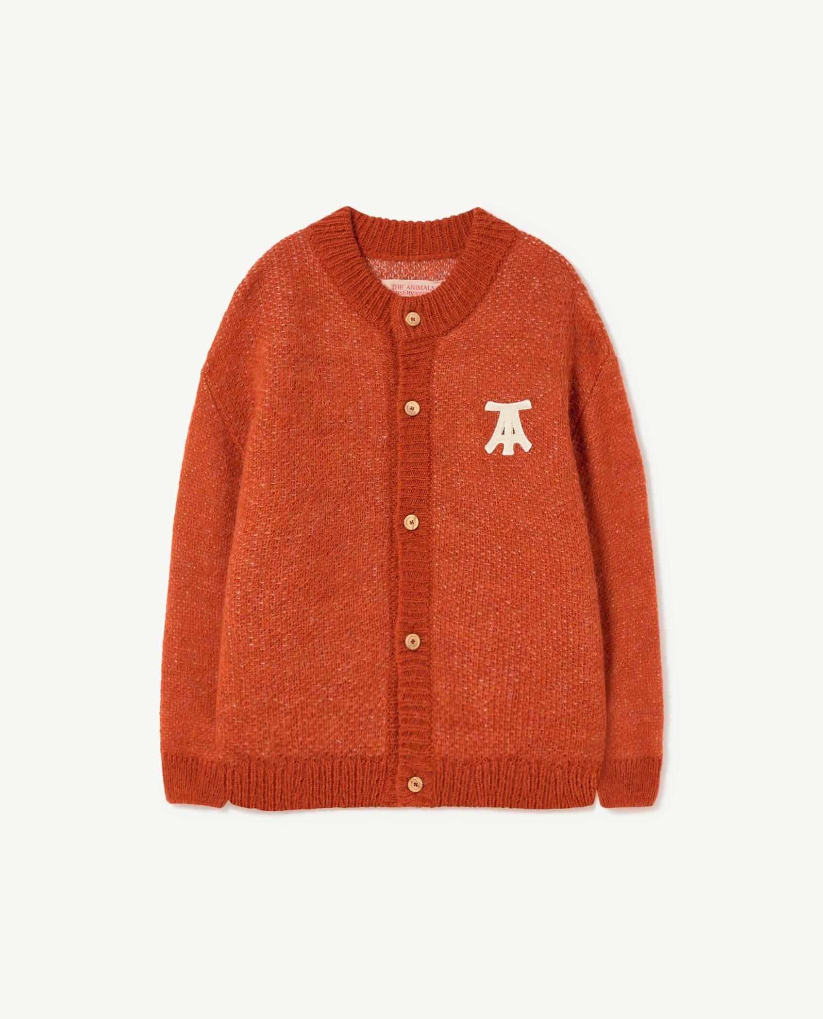 Deep Orange Plain Toucan Cardigan - Main Image