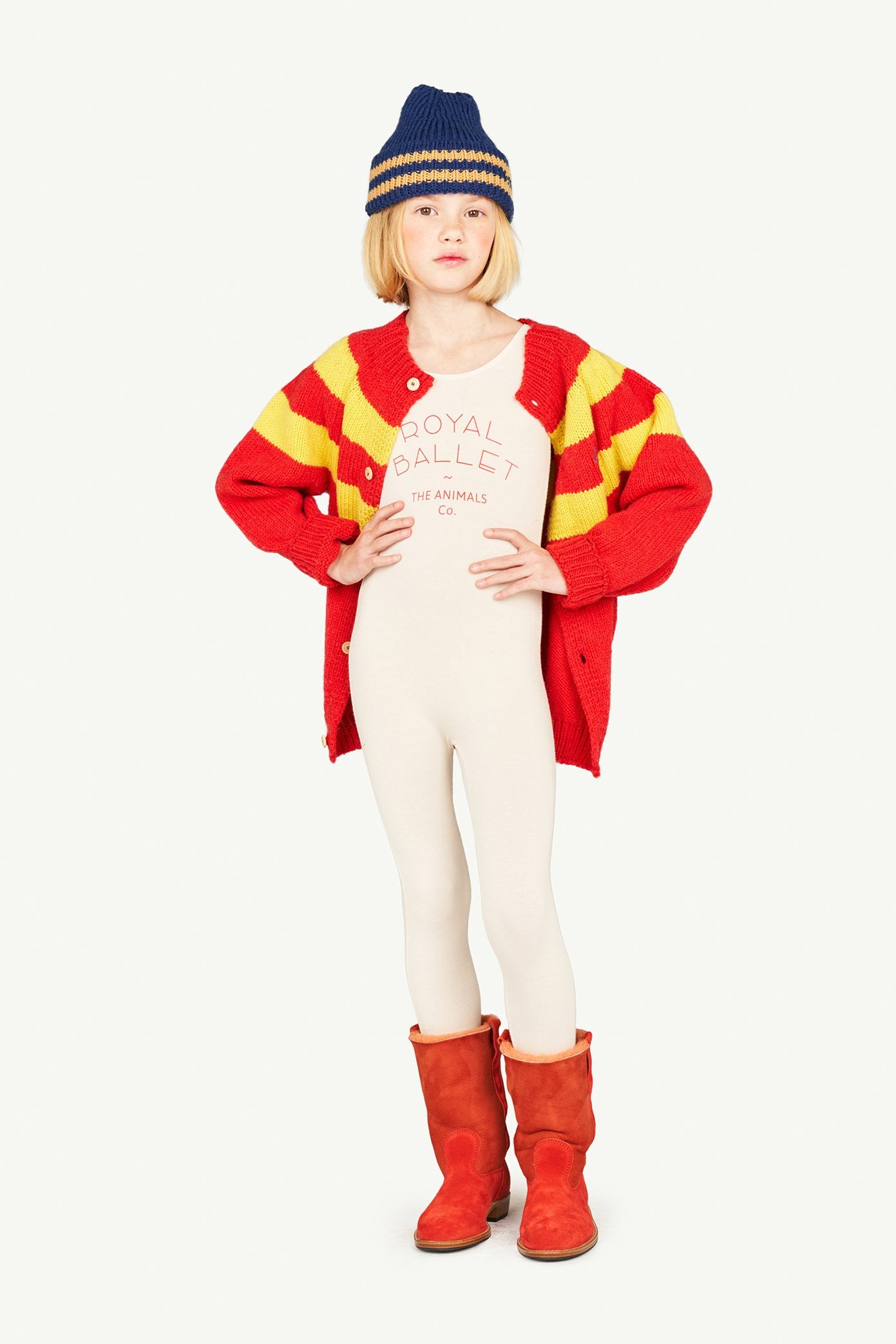 Red Toucan Cardigan MODEL FRONT