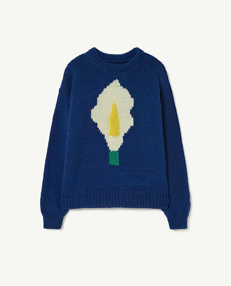 Navy Flower Bull Sweater COVER