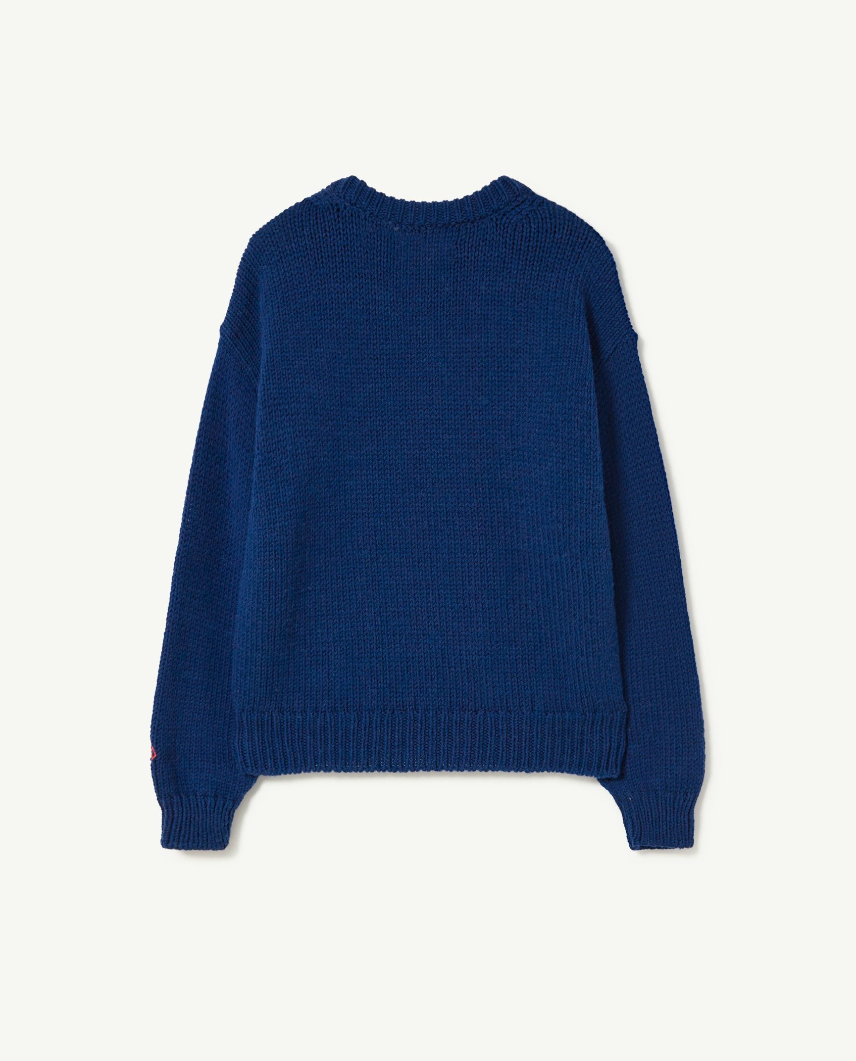 Navy Flower Bull Sweater PRODUCT BACK