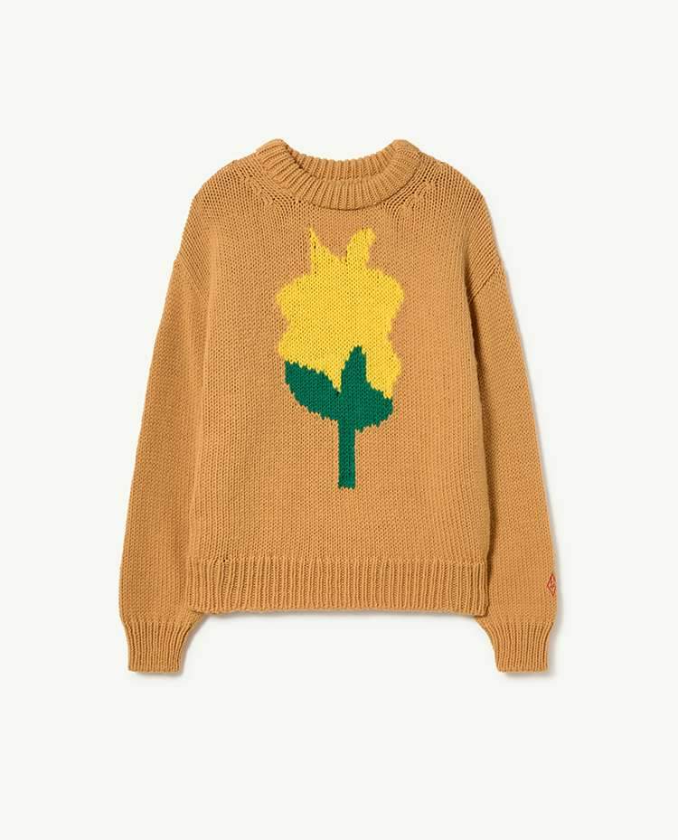 Beige Flower Bull Sweater COVER