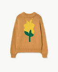 Beige Flower Bull Sweater