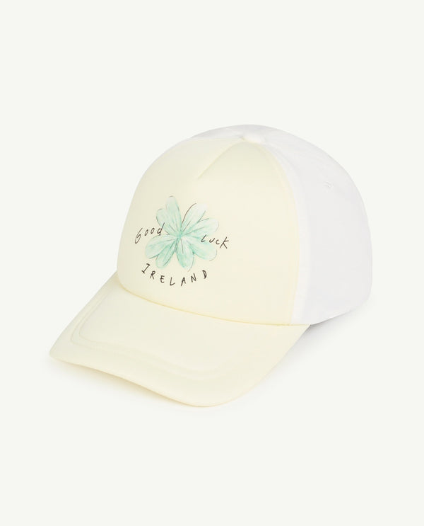 White Elastic Hasmter Cap PRODUCT FRONT