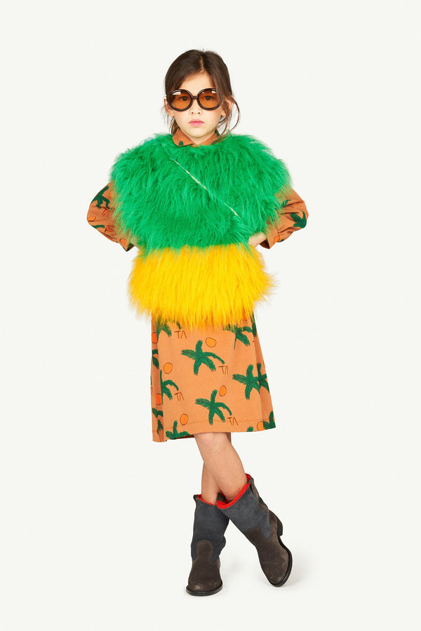 Soft Yellow Circular Sunglasses MODEL FRONT