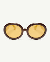 Soft Yellow Circular Sunglasses PRODUCT FRONT