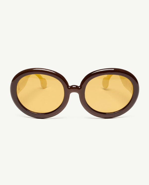 Soft Yellow Circular Sunglasses PRODUCT FRONT