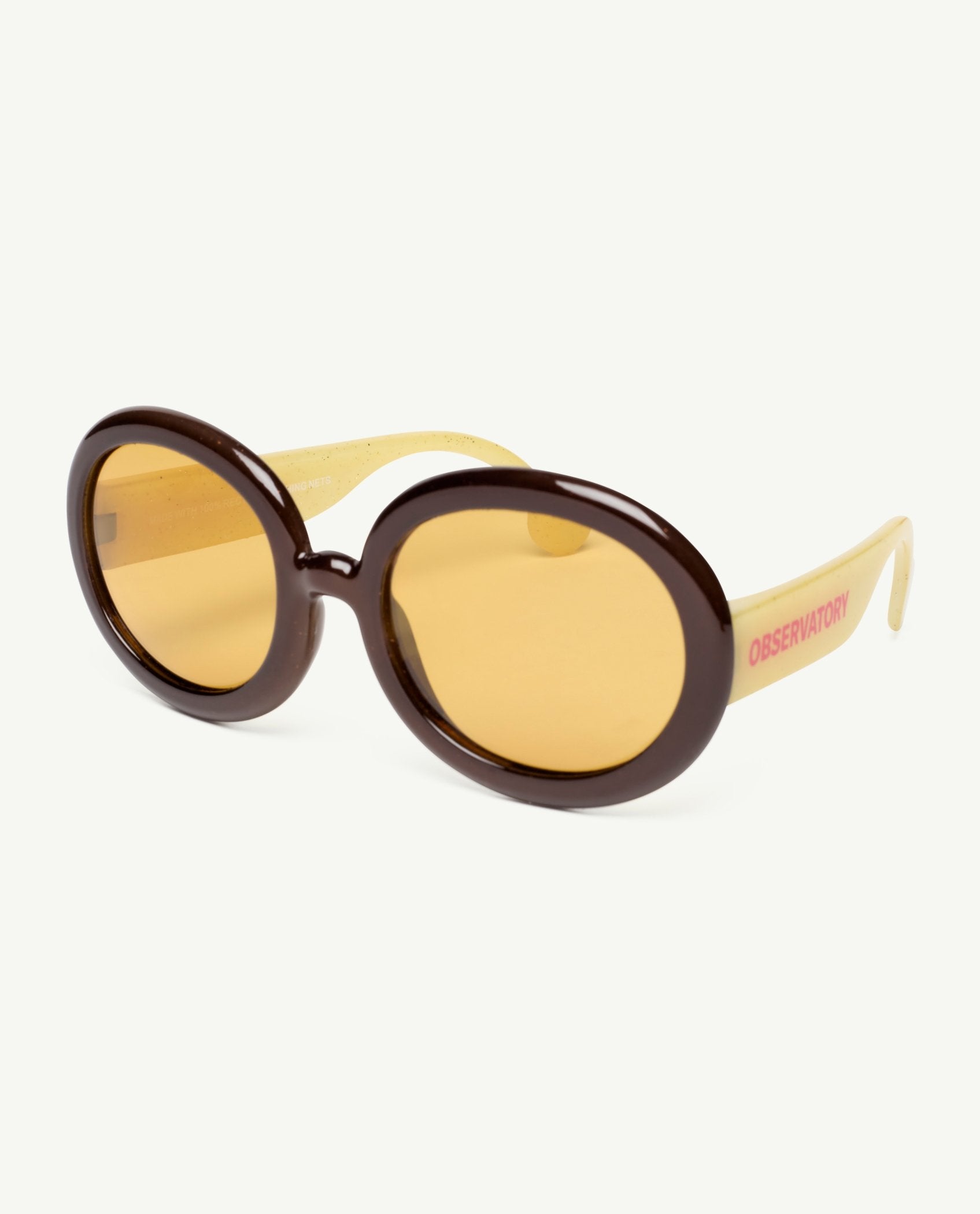 Soft Yellow Circular Sunglasses PRODUCT SIDE