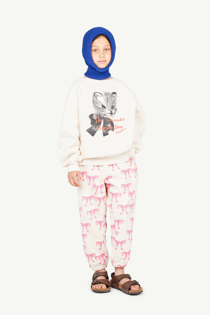 Recycled White Ribbons Elephant Sweatpants MODEL FRONT