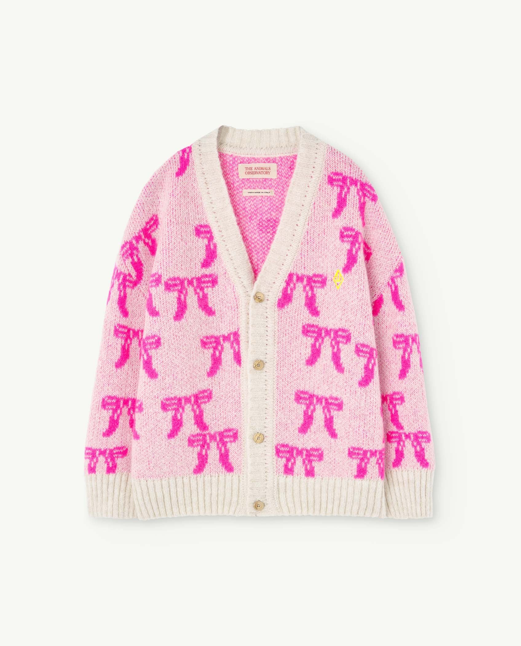 White Ribbon Racoon Cardigan - Main Image