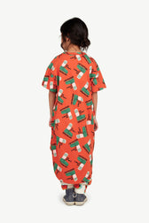 Red Sneaker Relaxed Hare Dress MODEL BACK