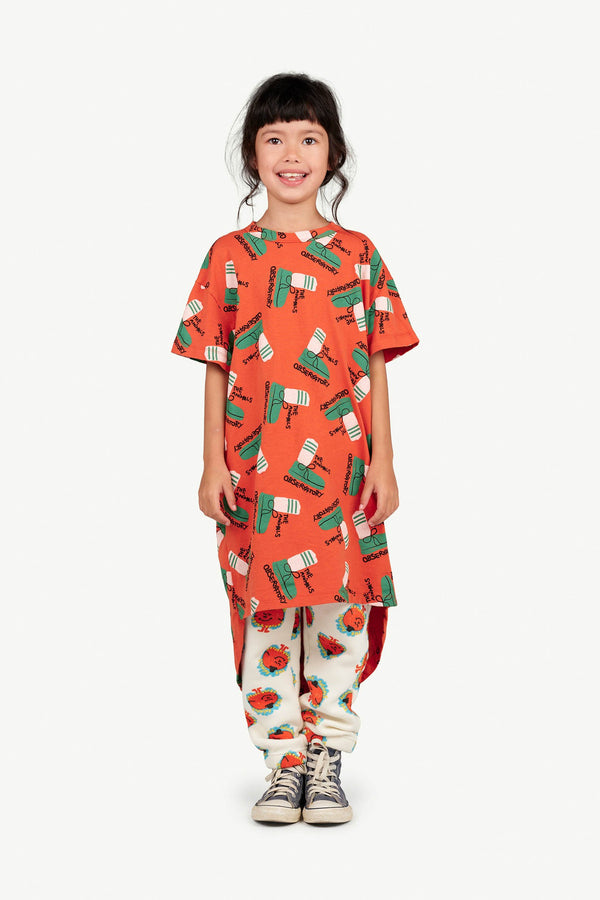 Red Sneaker Relaxed Hare Dress MODEL FRONT