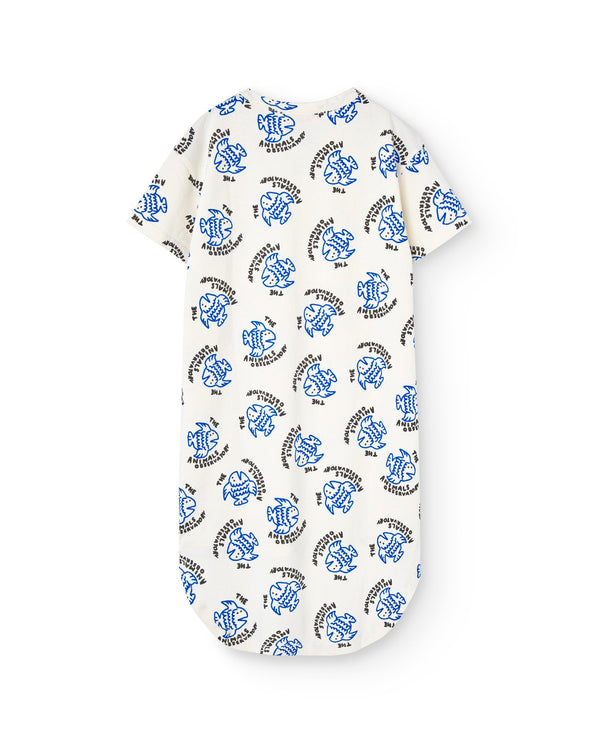 White Fish Relaxed Hare Dress PRODUCT BACK