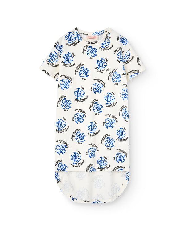 White Fish Relaxed Hare Dress PRODUCT FRONT
