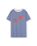 Blue Stripes Rooster T-Shirt