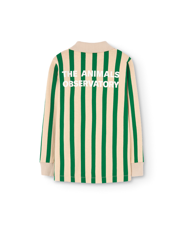 Beige Stripes Eel Polo Shirt PRODUCT BACK