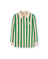 Beige Stripes Eel Polo Shirt PRODUCT FRONT