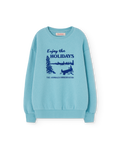 Sweat-shirt holiday bear bleu