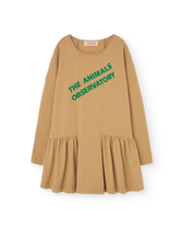 Brown Animals Long Walrus Dress PRODUCT FRONT
