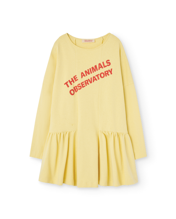 Cream Yellow Animals Long Walrus Dress PRODUCT FRONT